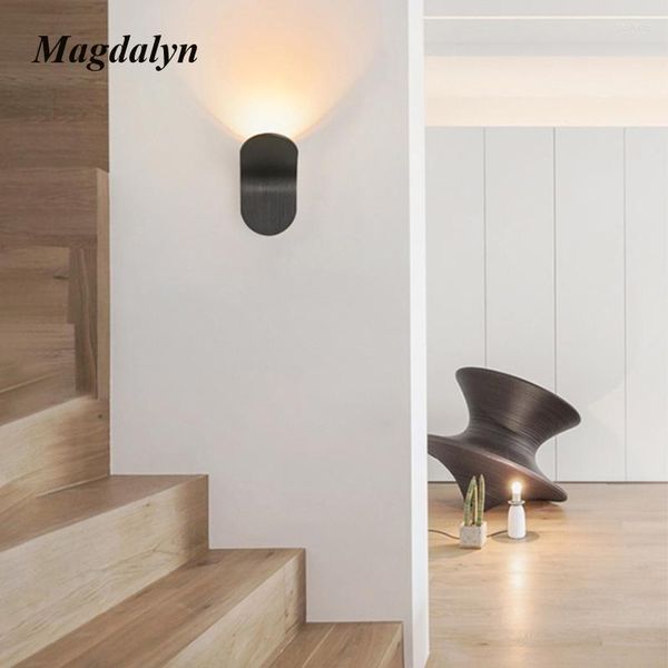 Lâmpada de parede Lâmpadas de alumium de parede Magdalyn estilo nórdico el caseiro artão art déco sconces hallway estuda luzes de projeto moderno