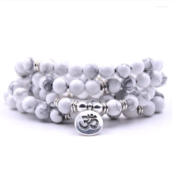 Strand Trendy Silver Plated 3D Connect Whivy Howlite Elastic Tiger Eye Stone Stone Jóias Espirituais