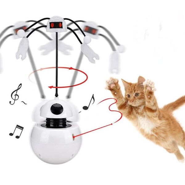 Cat Toys Automatic Interactive 3in1 Teaser Bicchiere rotante Pet Kitten Light Pointer Toy con Voice Multifunzione Fun Chaser