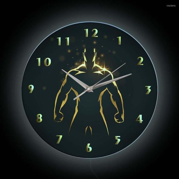 Orologi da parete Bodybuilding Training Time Night Light Clock con retroilluminazione a LED per Home GYM Fitness Center Illuminazione Neon Sign Watch