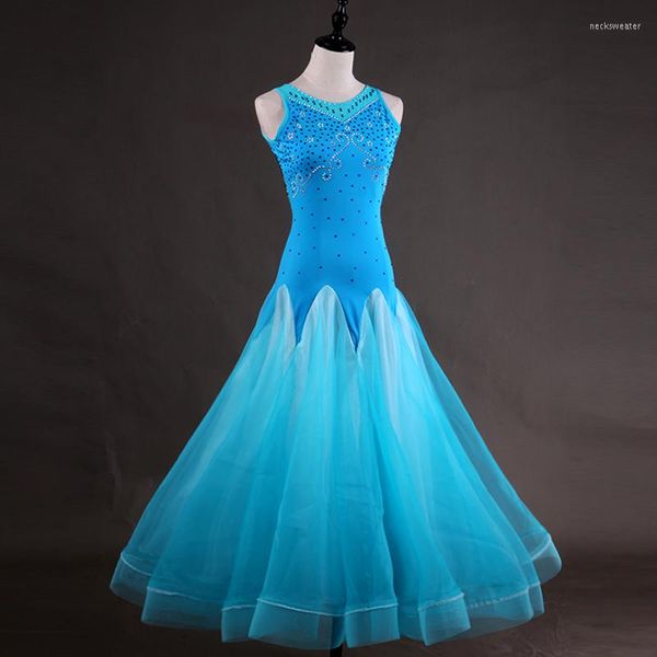 Desgaste de palco de salão de baile personalizado vestido de dança padrão feminino/fêmea waltz foxtrot vestidos profissionais dancing roupas dl2047