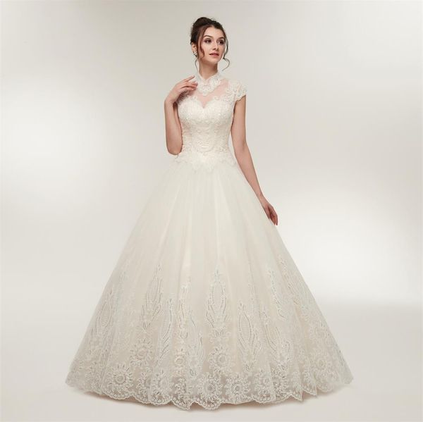 Neues Hochzeitskleid französischer Sen -Stil schlank von der Schulterbrautprinzessinstil Einfacher Atmosphäre Kleid ens639