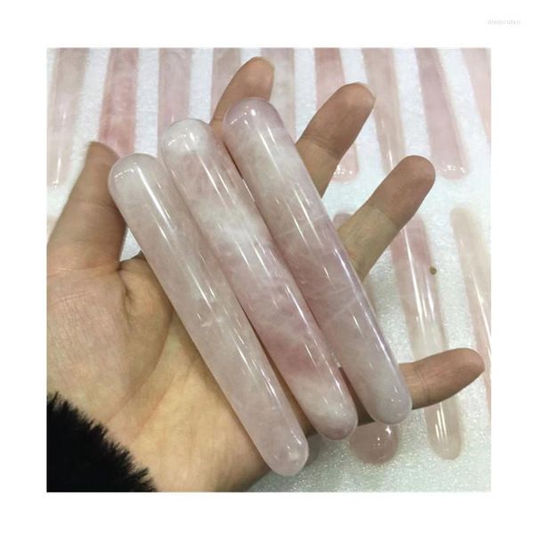 Estatuetas decorativas de rosa de rosa natural Wand Crying Healing Gemtones para venda