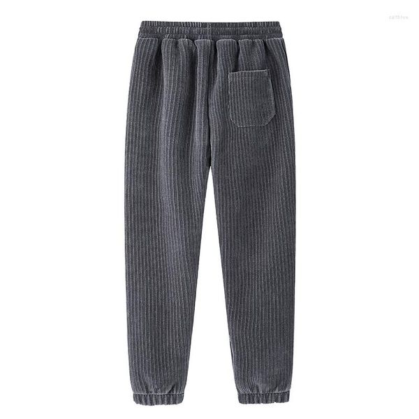 Calça masculina veludo veludo 2023 coreano de inverno mantém as calças de moletom de corrida quentes de calça de rua