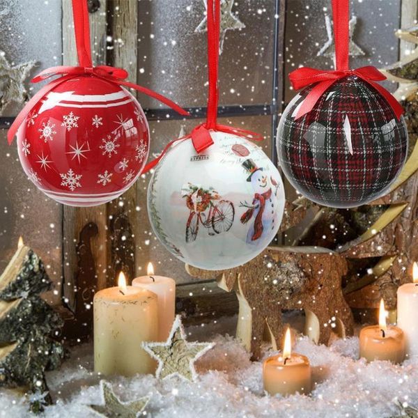 Party -Dekoration 1PC Weihnachtsbaumkugeln Anhänger Ornamente Hängende Kugel Plastikdekorationen für Heimfeiertag Navidad Jahr Dekor Geschenke N4F0