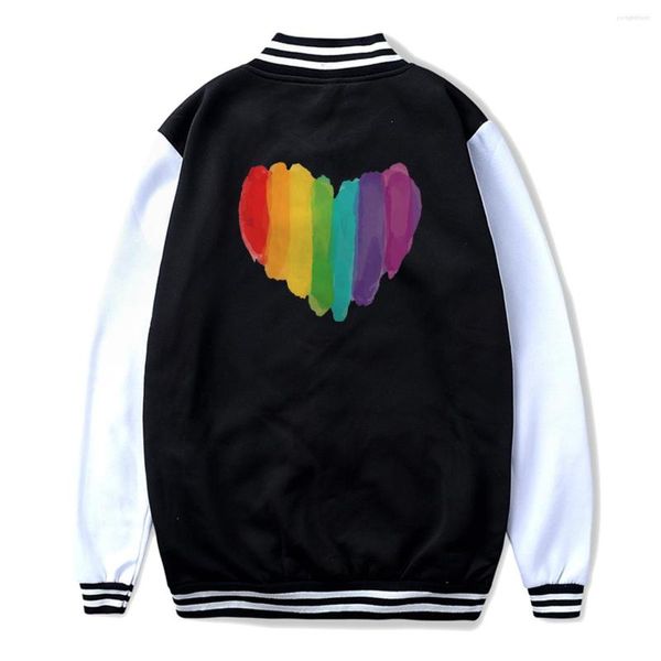 Moletons masculinos Pride Graphic Lesbian Cartoon Print Baseball Jacket Uniform Sport Casat