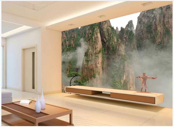 Sfondi Carta da parati 3 D Murale personalizzato Su The Mountain Cloud Scenery Home Decor Po Wallpaper per la camera da letto principale