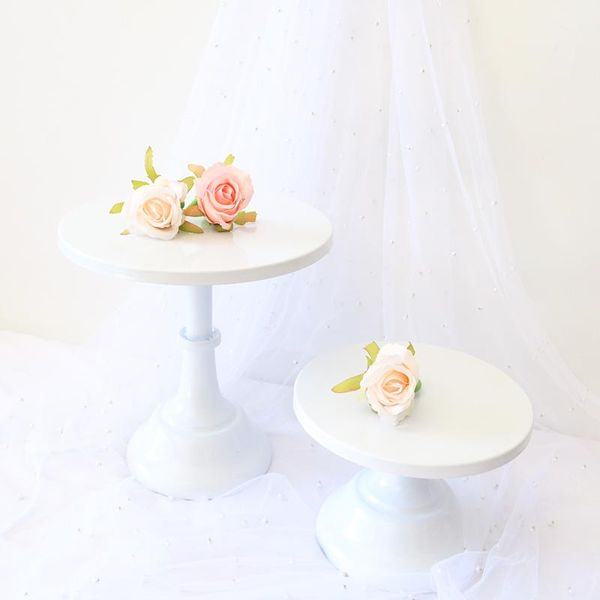 Bakeware Tools Bosta de bolo branca Stands Sets Romantic Wedding Birthday Birthday Party Sobremesas Placas de cupcake de mesa