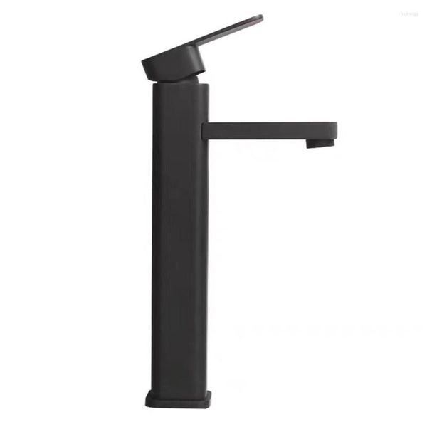 Rubinetti per lavabo da bagno 1PCS Rubinetto per lavabo Nero Freddo e miscelatore per acqua Termostati per vasca da bagno in acciaio inossidabile Docce per la casa