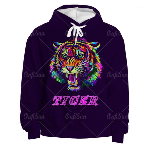 Herren Hoodies Sweatshirts 3D Tiger Logo Print Hoodie Männer Frauen Frühling und Herbst Casual All-Match Sportswear Übergroße Kapuzenpullover Jac