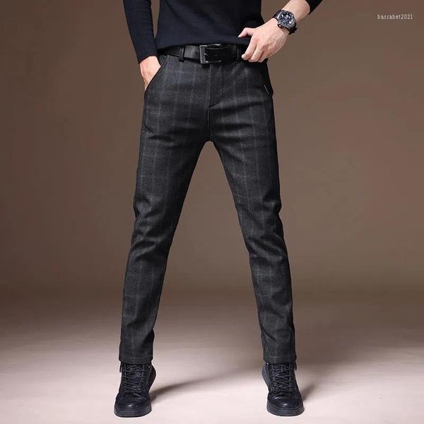 Pantaloni da uomo uomo abbigliamento abito coreano tasca sciolto più velluto pantaloni da lavoro spessi pantaloni casual invernali