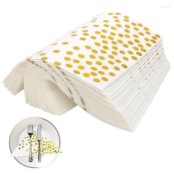 Decoração de festa Dots de ouro papel guardanapos 25pcs