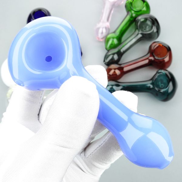 DHL Glass Rauchrohre Handpfeife Shisha Tabak tragbarer Löffel Rohr Dab Rigs Bubbler 10,5 cm Länge Kräuterhand -Rohr -Raucherzubehör Großhandel Großhandel