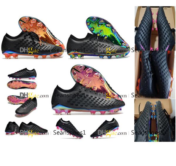 Hediye Çantası Kalitesi Erkek Yüksek Futbol Botları Hypervenom Phantom Ultra Venom FG Firma Zemin Koyu Neymar Acc Futbol Ayakkabıları Açık Antrenörler Botas De Futbol US 6.5-11