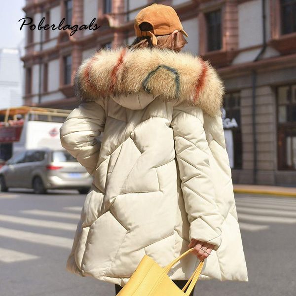 Trench da donna Giacca invernale Parkas 2023 Donne coreane in pelliccia padellata con cappuccio giacche cappacciate con filo imbottito di cotone imbottito