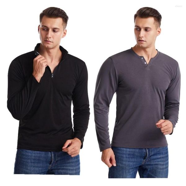 Männer T-shirts Männer Plus Größe Slim Fit Muscle Langarm T-shirt 2023 Sport Fitness Bottoming Shirt Casual Solide V-ausschnitt Pullover kleidung