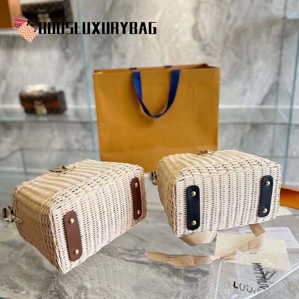 2023 Bolsa Feminina Panier Bolsa Palha Tricô Praia Designer Bolsas Ombro Vime Capucines BB Designers Bolsas Crossbody Cesta Feminina