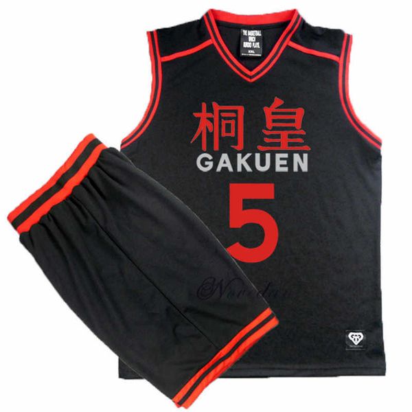 Costumi Anime Anime Kuroko no Basket Basuke Cosplay GAKUEN Uniforme scolastica Aomine Daiki Maglia da basket Abbigliamento sportivo T Shirt Pantaloncini Vieni Set Z0301