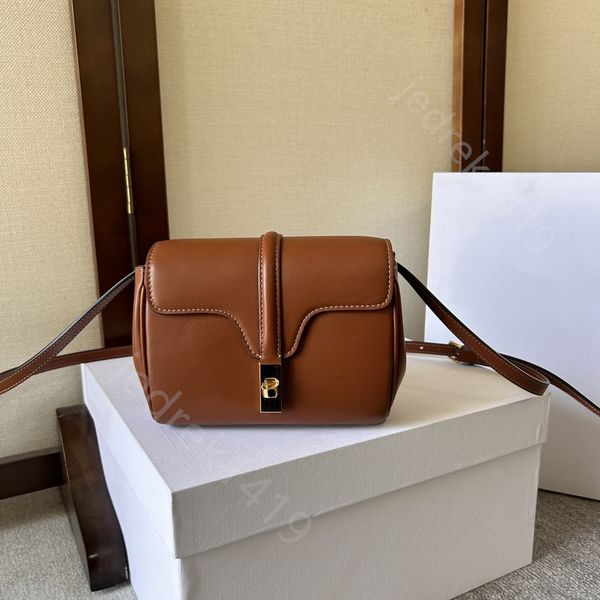 Yeni celinn mini crossbody çanta kadın moda tasarımcısı alışveriş omuz çantası 10a pürüzsüz yumuşak 16 deri çantalar büyük kapasiteli döner mandal çantalar bayan çanta