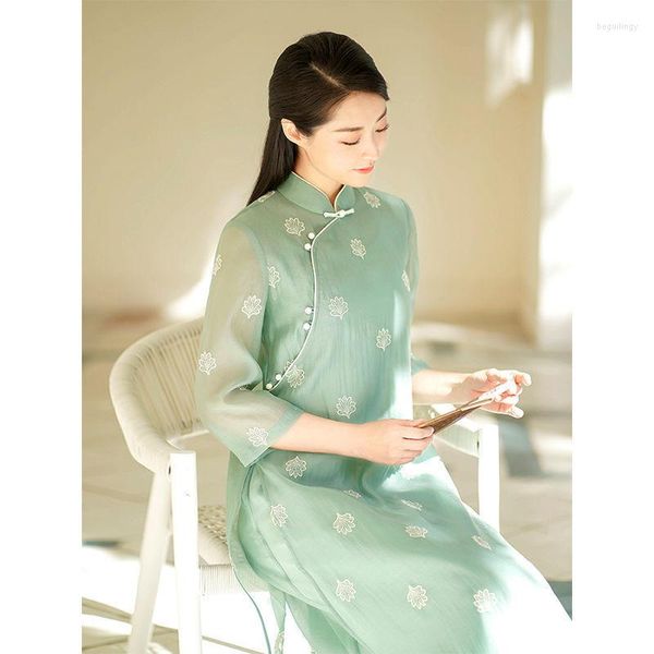 Этническая одежда в китайском стиле платье Cheongsam Qipao Современное вышивало