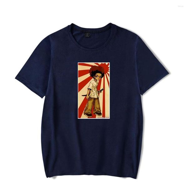 Erkek Tişörtleri Boondocks Tshirt O-Neck Erkek Tişört Kadınlar Kısa Kollu Tshirts Sıradan Unisex America Karikatür Giysileri