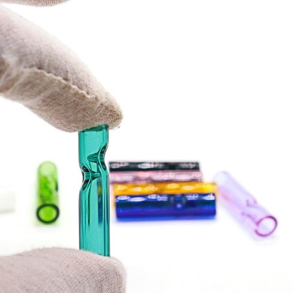 Tubi da fumo con filtro in vetro colorato trasparente piccolo portasigarette portatile mini accessori per pipe Diametro 12mm