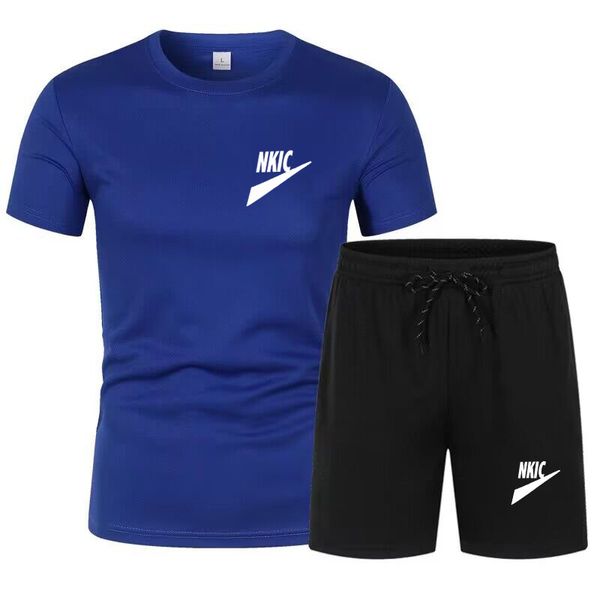 Trechos de verão de novo masculino Shorts de manga curta 2pcs kit esportivo de rua de rua de rua de streetwear.