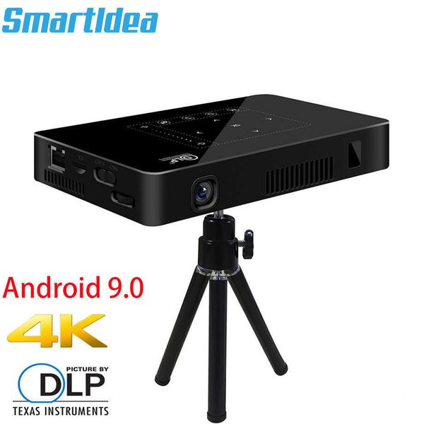 Projetores P10 Mini Smart DLP Projector Android 90 WiFi Beamer Bluetooth 4K Buildin Battery Touch Keys AirPlay DLNA R230306