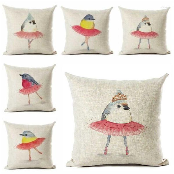 Pillow Bedroom dançando decoração de sofá tampa de pássaro