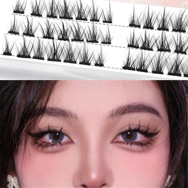 Cílios falsos conjuntos de cílios naturais macios Conjunto de cílios para cônicos Extensões individuais DIY 3D Fake olhe Lash coreano Maquiagem para mulheres