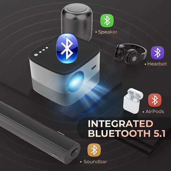 Projetores Full HD Projector 5G Wifi Bluetooth 350Ansi 200 