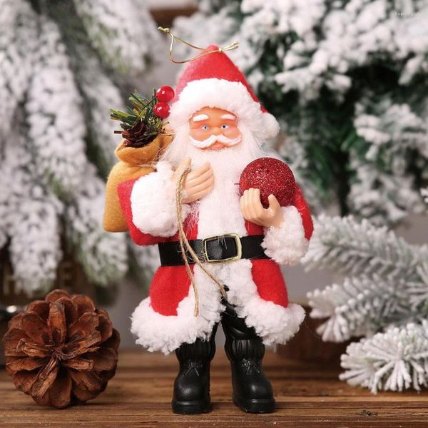 Weihnachtsdekorationen, Weihnachtsmann-Dekoration, 1 Stück, Baumharz, Weihnachtsmann-Ornament, Ständer, kleiner Puppenanhänger