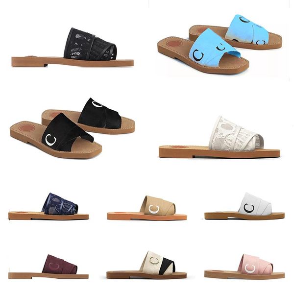 originale Woody ciabatte piatte sandali sandali uomo donna pantofole 36-42 rosa nero tela punta quadrata pizzo ricamo serpente sandalo estivo uomo moda spiaggia casa all'aperto