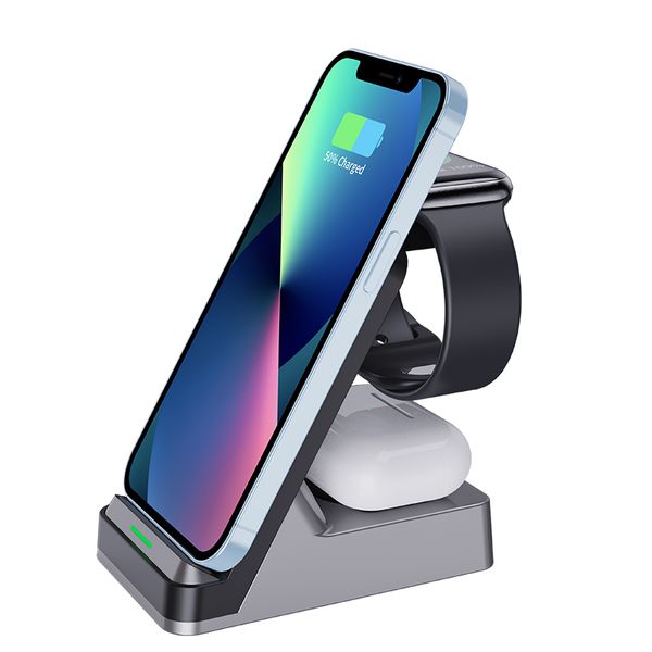 2023 Обновлено 3 в 1 Беспроводная зарядная станция H15B 15W Dock для iPhone 14/14 Pro/14 Plus/14 Pro Max/13/13 Pro/13 Pro Max Apple Watch Series серия Airpods