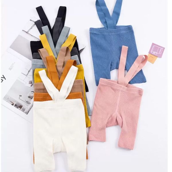 Leggings Strumpfhosen 2023 Frühling Sommer Baby Shorty Weiche Baumwolle Stricken Kinder Kinder Junge Mädchen Shorts Hosenträger