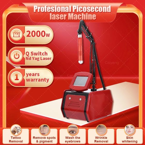 Picosecond L-aser Machine Q-Switch ND Yag Micro para remoção de pigmento Acne Removal 1064nm 532nm 755nm Real Picosecond máquina de remoção de tatuagem a laser