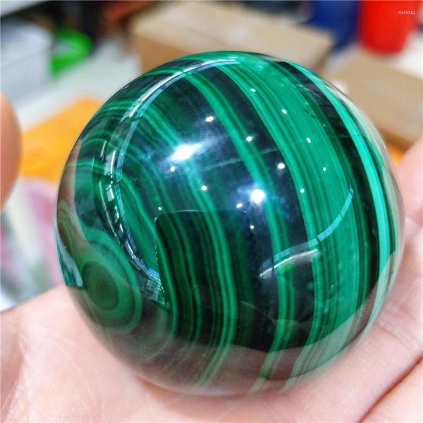 Figurine decorative gemme naturali Malachite Cristalli reali Sfere Chakras Gioielli di guarigione Gioielli Malakite Pietre minerali Collezione Minerale Reiki