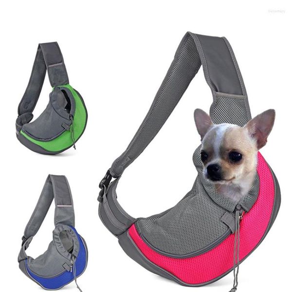 Capas de assento de carro de cachorro Bolsas de transferência de transferência respiráveis ​​Mesh Mesh Travel Tote Saco de ombro para cachorros gatos pequenos animais de estimação mochila mochila