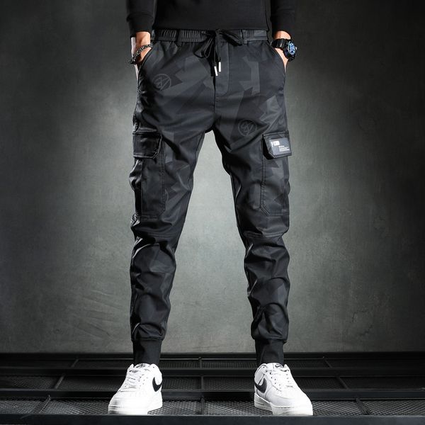 Pantaloni da uomo Pantaloni sportivi da uomo Camouflage Elasticità Pantaloni cargo militari Coulisse Multi tasche Pantaloni Pantaloni casual da jogging 230303