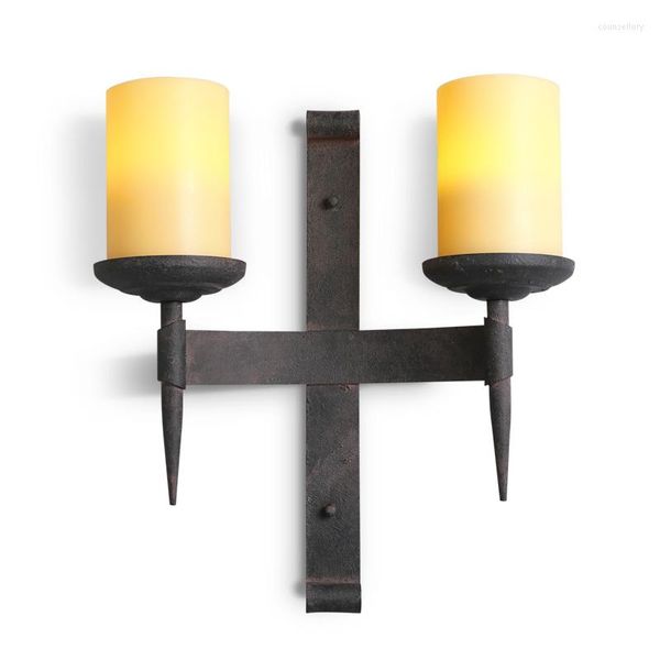 Lâmpadas de parede American Loft Styie Lâmpada Industrial LED LED RETRO LUZES IRIR SCONCE 2 CABEÇAS MARBORE ANTIGO LIGUNDA DE LIGUNDA HOME