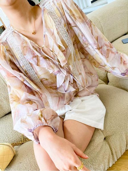 Blusas femininas ciganos elegantes camisa de blusa chique elegante chiffon babados boho renda feminino manga longa Sexy senhoras casuais camisetas