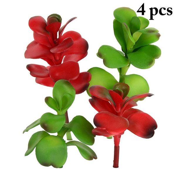 Flores decorativas 4pcs suculentos artificiais deserto rosa planta falsa para suprimentos para festas de casamento decoração de jardim de casas