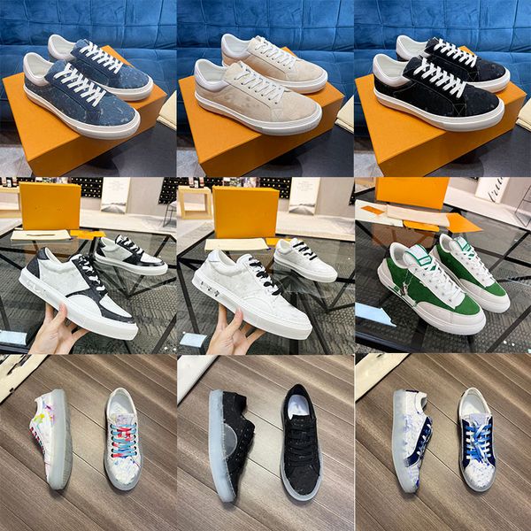 Designer-Herren-Freizeitschuhe Ollie Tie Dye Sneakers Bandana-Druck Monogramme Blumen Luxurys Marken-Trainer Low-Cut-Sneaker zum Schnüren Gummi-Außensohle Feuerlogo