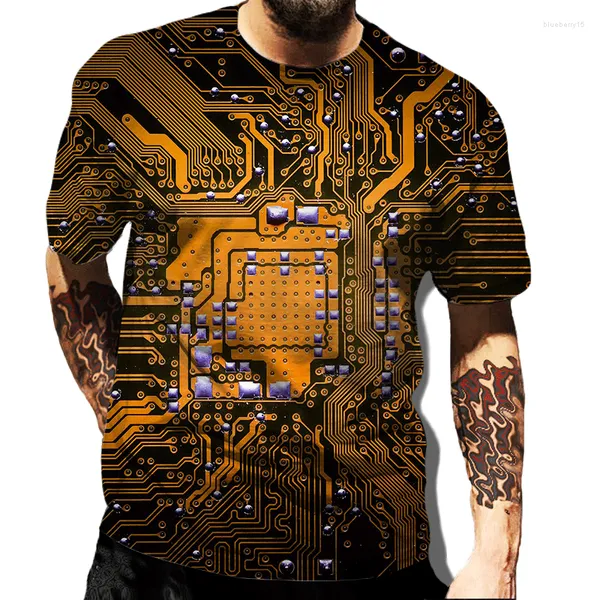 Männer T Shirts 2023 Sommer Mode Elektronische Chip 3D Gedruckt T-shirt Coole Platine T-shirt Männer Frauen Harajuku Streetwear Tops