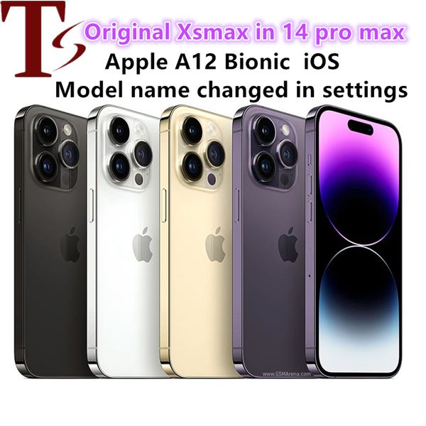 Apple Orijinal iPhone Xs MAX içinde 13 Pro Max 14 Pro Max Style Telefon Kilidi 13promax Boxcamera Görünümü 4G RAM 256GB ROM Akıllı Telefon 1 PC