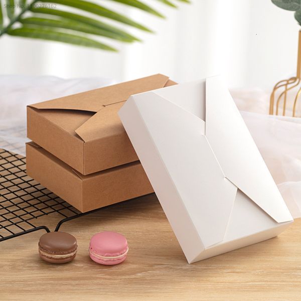 Geschenkpapier 10/20/30 Stück Kraftpapiertüten Weiß Rot Kartonumschlag Geschenkverpackung Kleidungsboxen Verpackung Großhandelsartikel für Unternehmen 230306