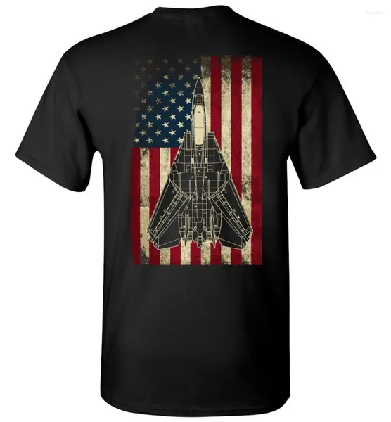 Herren-T-Shirts, einzigartiges US Navy F-14 Tomcat Fighter Display, USA-Flaggen-T-Shirt. Sommer-Baumwoll-O-Ausschnitt-Kurzarm-Herrenhemd S-3XL