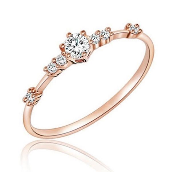 Eheringe Mode 5/6/7/8/9/10/11 Größe Roségold / Splitter / Goldfarbe Strass Kristall Frauen Ring FingerschmuckHochzeit