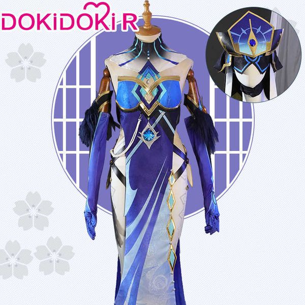 Costumes de anime Fator Mirror Maiden Cosplay Game Genshin Impact Cosplay Come Dokidokir fatui Harbinger Mirror Maiden Plus Size Z0301