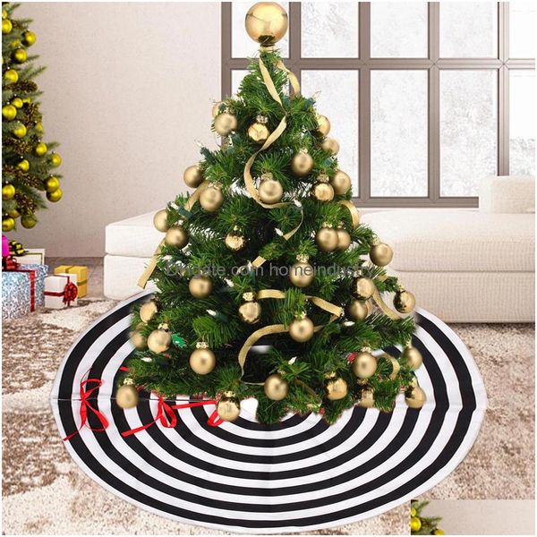 Decorações de Natal Tree Salia tapete macio preto e branco Ornamento rústico durável Anel anual 221026 Drop Delivery Home Garden Dhftk